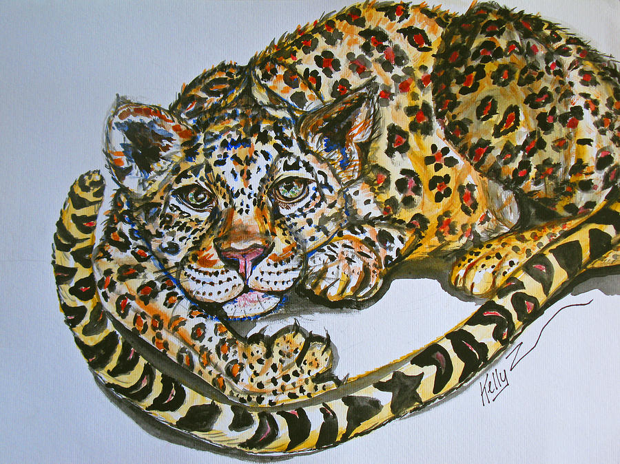 Rosie Jaguar Cub Painting by Kelly Smith