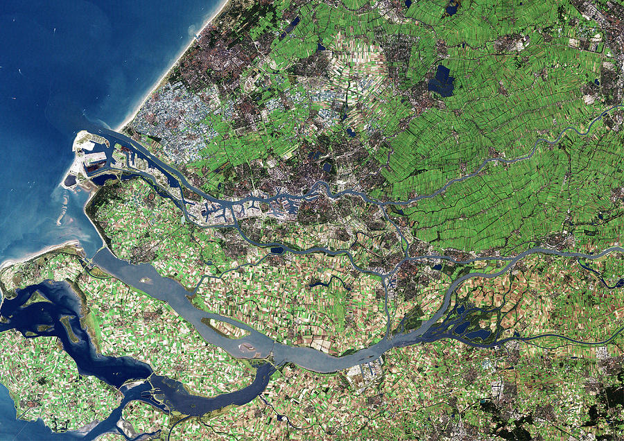 Rotterdam, Satellite Image Photograph by Planetobserver