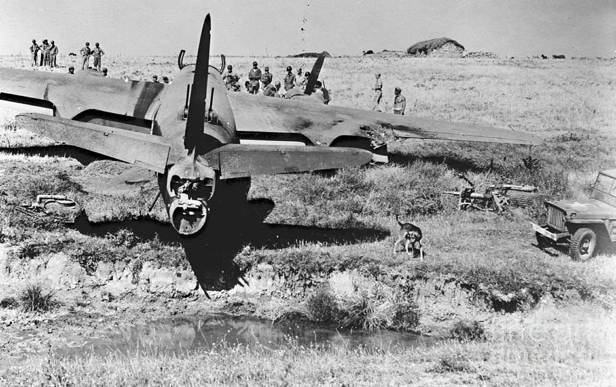 Airplane Photograph - Rough Landing 1943 by Padre Art