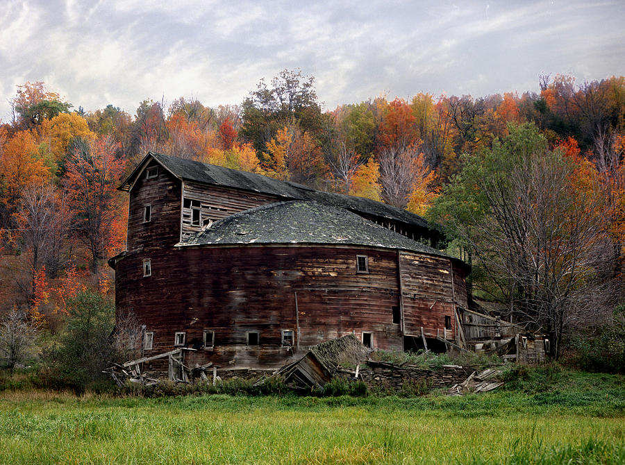 Farm Photograph - Round Barn by John Wolf