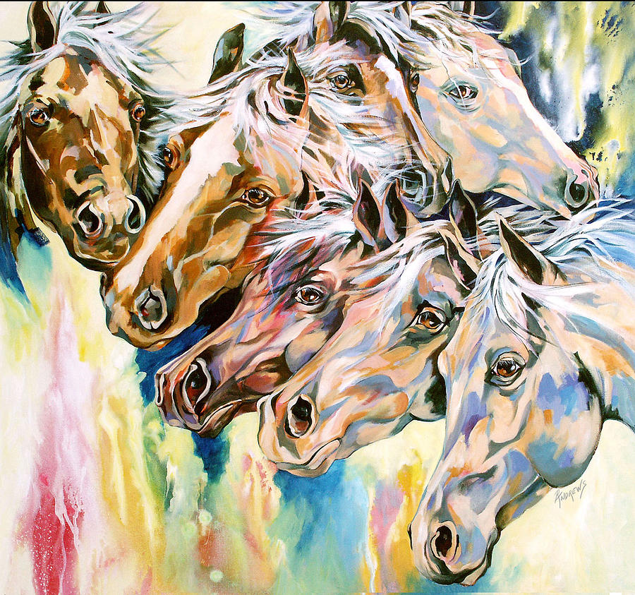 Round Up Painting by Rae Andrews