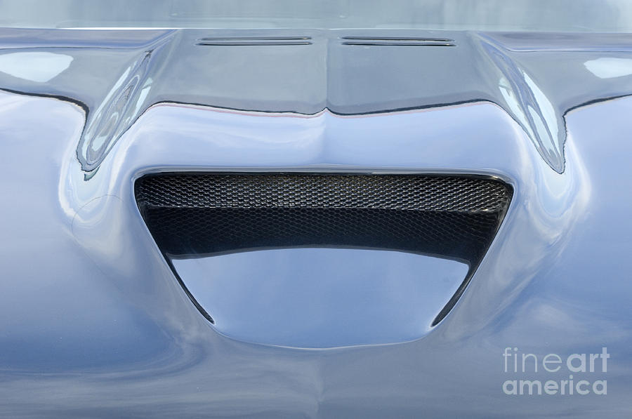 Car Photograph - Route 66 Blue Hood Scoop by Bob Christopher