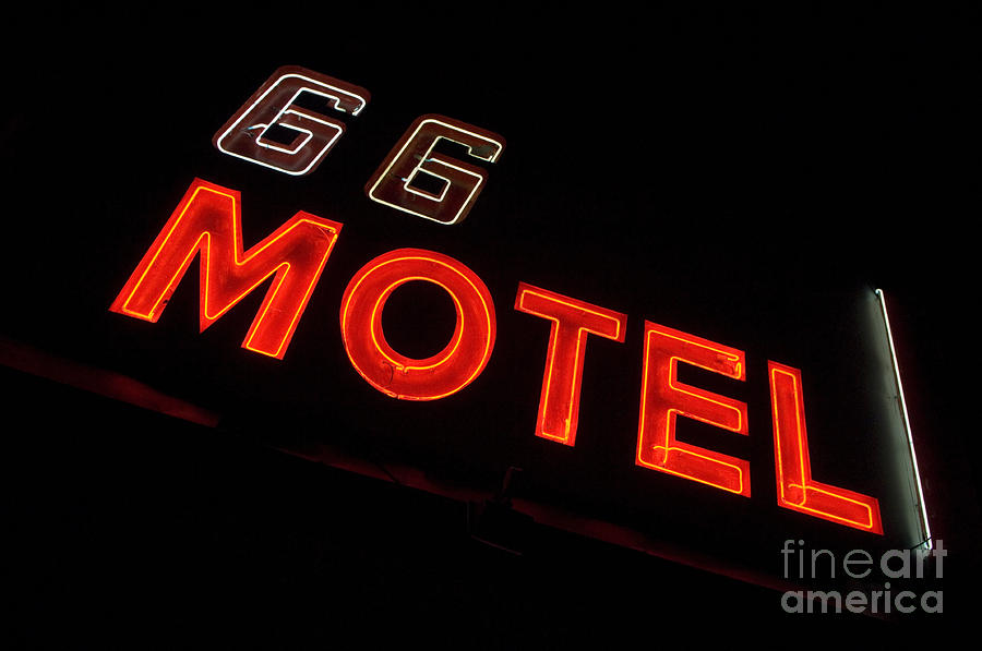 Route 66 Motel Neon Photograph by Bob Christopher
