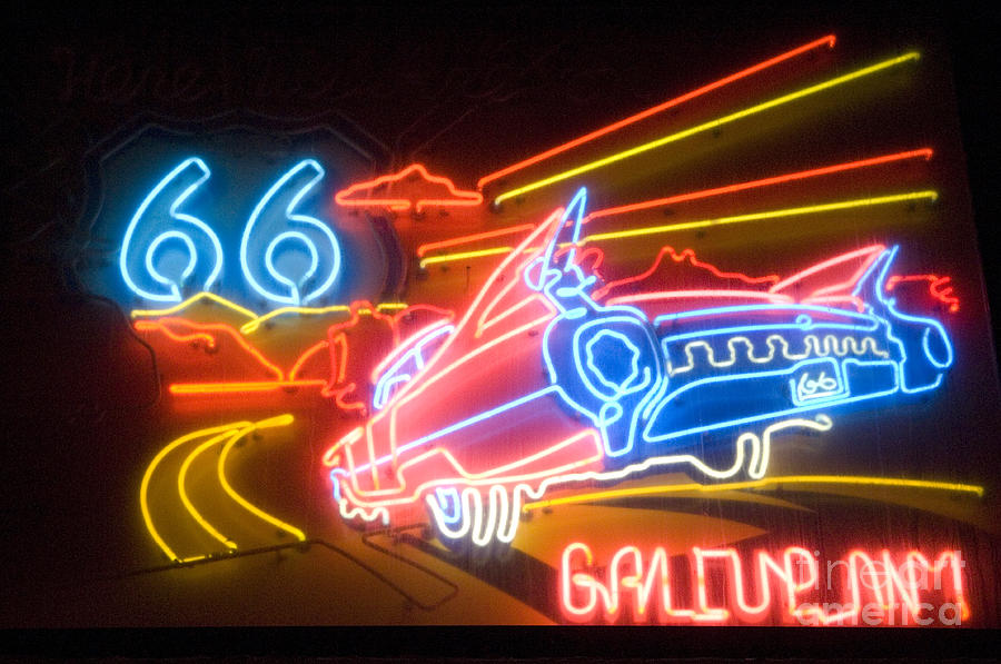 Route 66 Neon Gallup NM Photograph by Bob Christopher