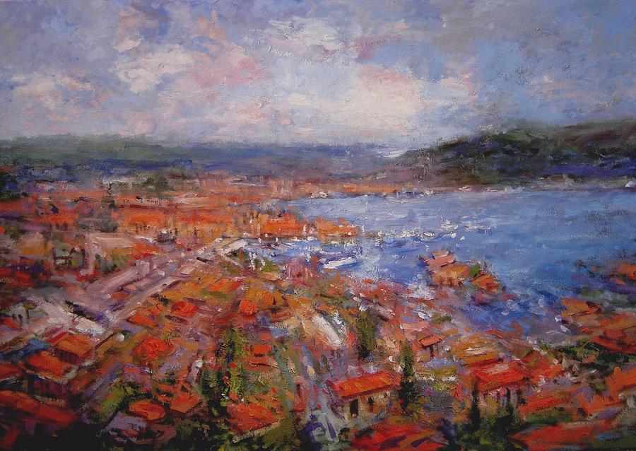 Landscape Painting - Rovinj from the bell tower by R W Goetting