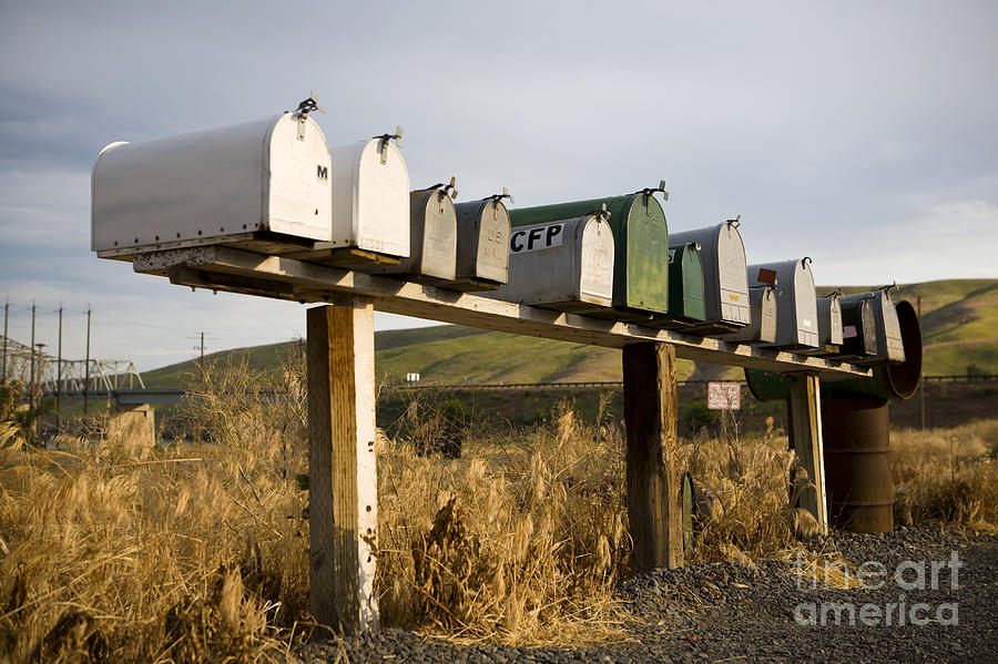 A Photograph Of A Row Of Country Mailboxes Row Of Mailboxes Palouse Washington Photograph By Paul