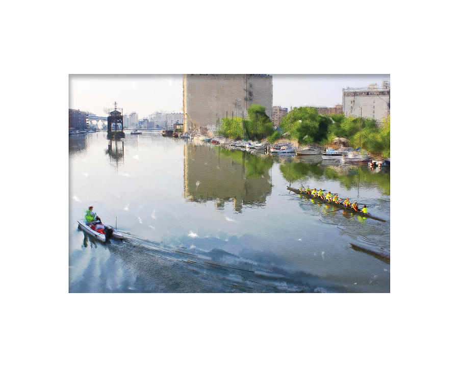 Rowers on the Milwaukee River Digital Art by Geoff Strehlow
