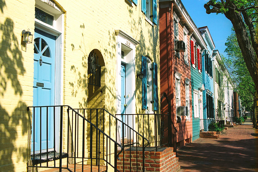 Rowhouses in Georgetown Photograph by Claude Taylor