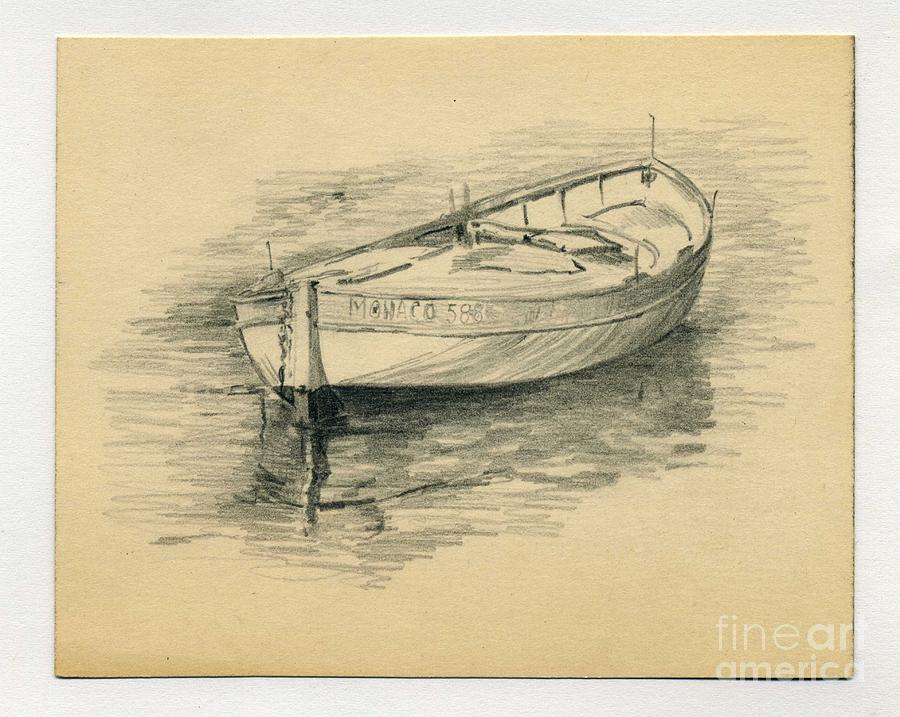 Girl Rowing Boat, Drawing by Ed Snook | Artmajeur