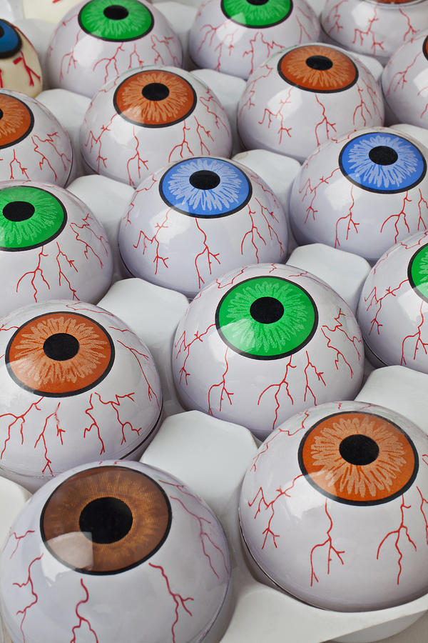 Toy Photograph - Rows of eyeballs by Garry Gay