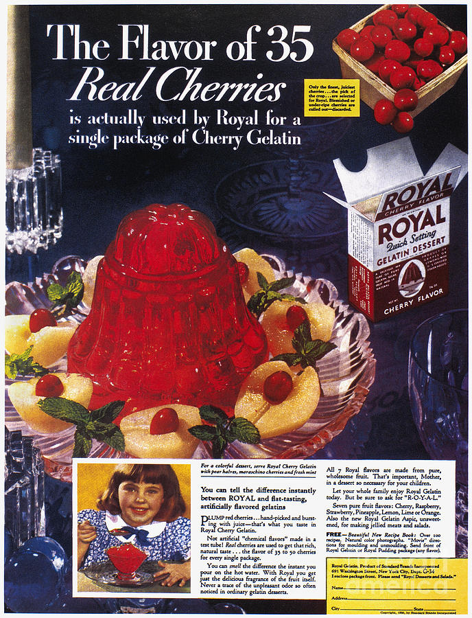 Royal Gelatin Ad, 1936 Photograph by Granger - Fine Art America