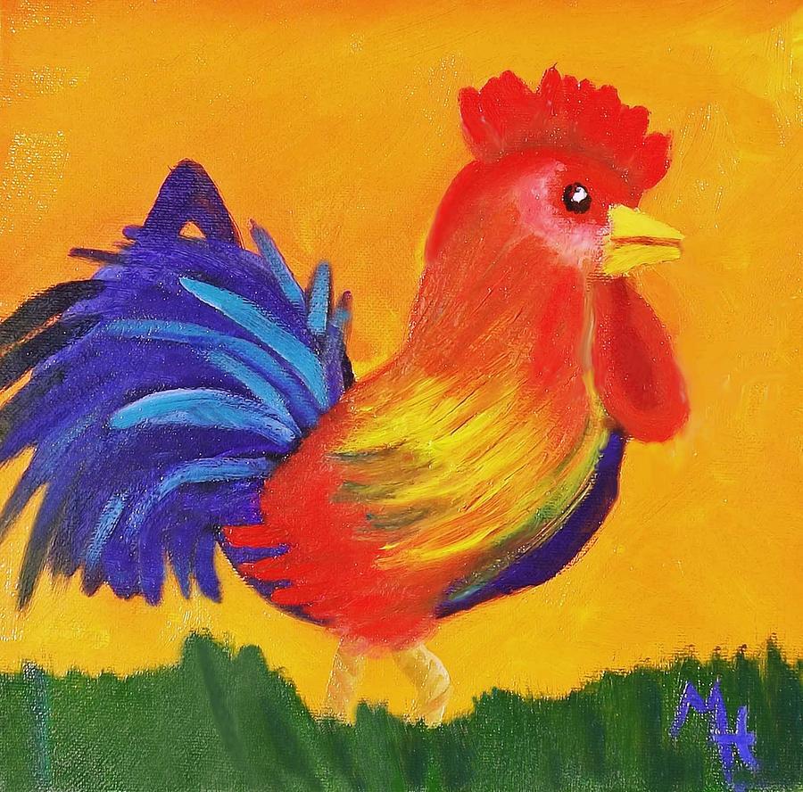 Royal Rooster Painting by Margaret Harmon