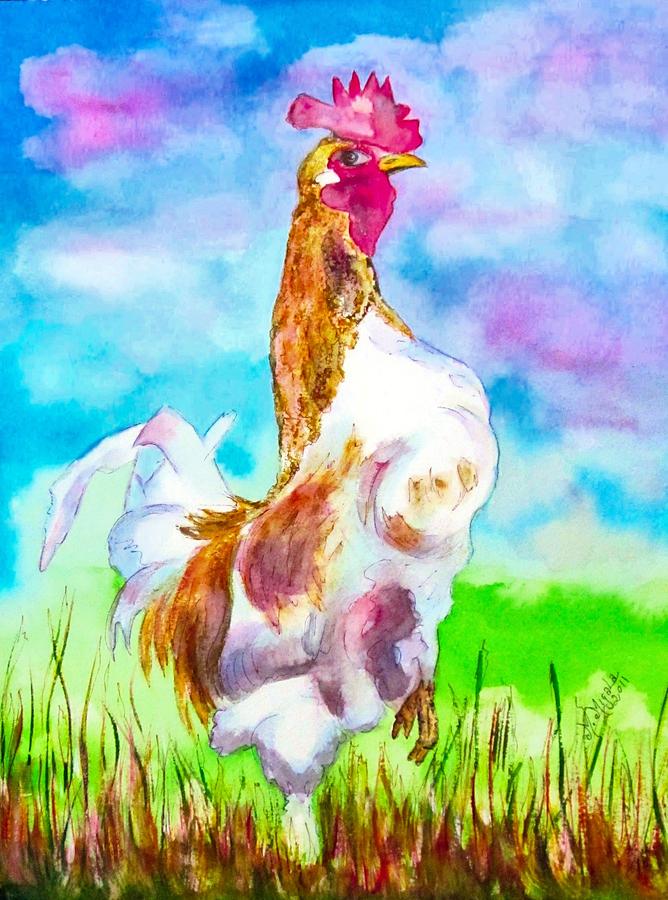 Rooster Painting - Royal Rooster by Myrna Migala