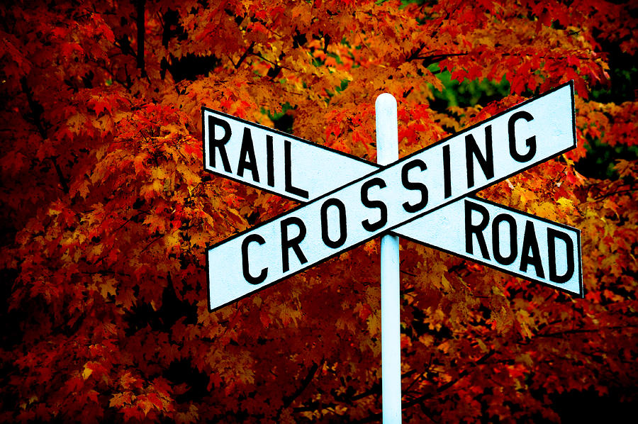 Fall Photograph - RR Crossing by Frank DiGiovanni