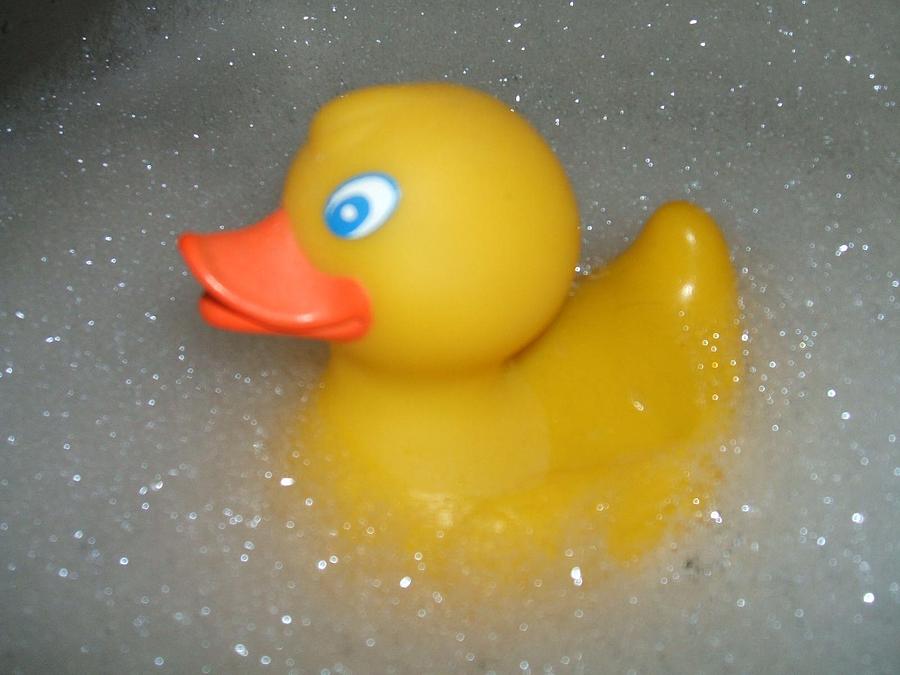Rubber Duck Photograph - Rubber Duck Bubble Bath by Sean M