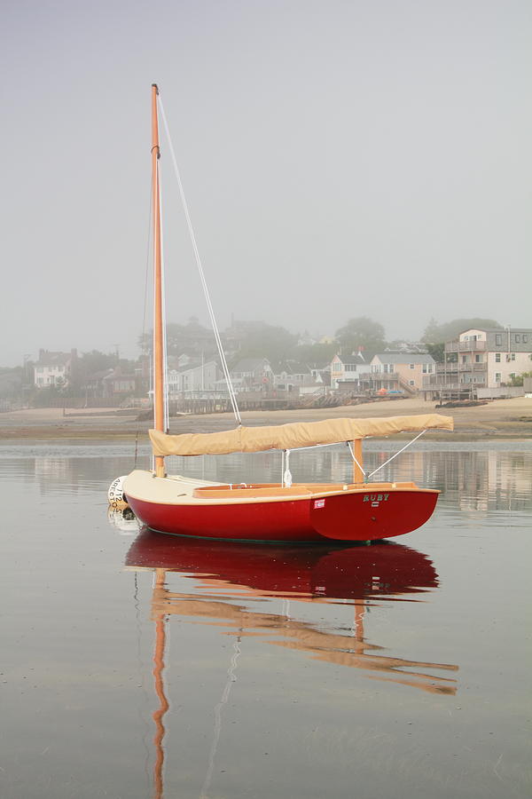 Cottage Photograph - Ruby Red Catboat by Roupen Baker