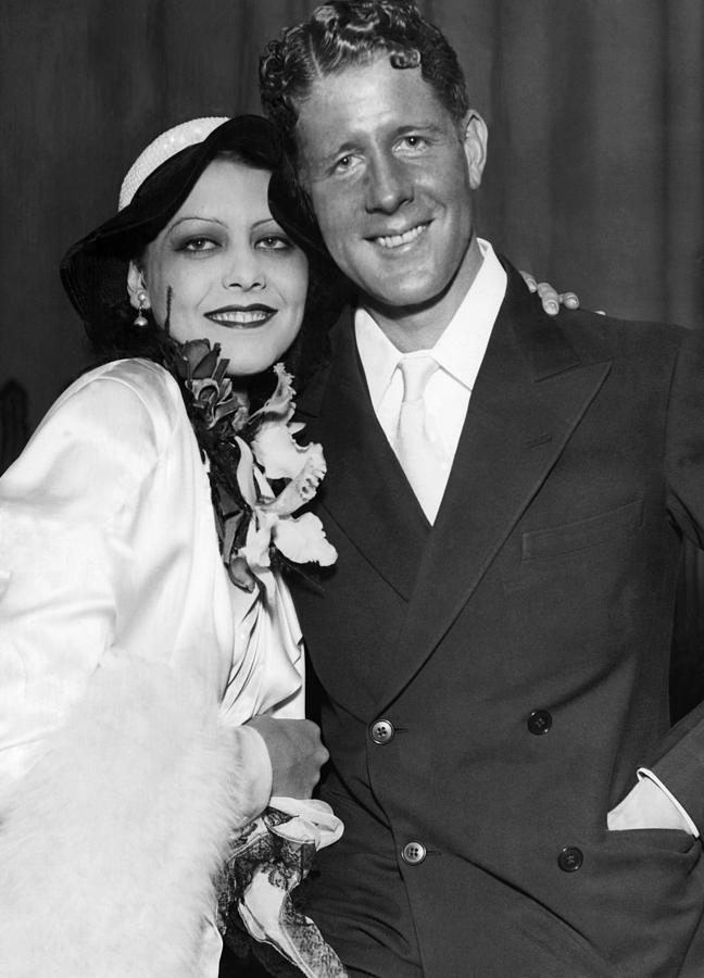 Rudy Movie Photograph - Rudy Vallee Right, And His Wife, Fay by Everett