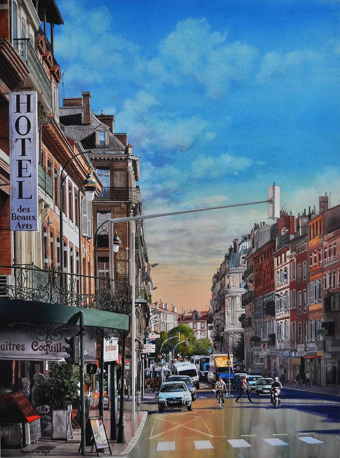 Landscape Painting - Rue de Metz in Toulouse by Robert W Cook 
