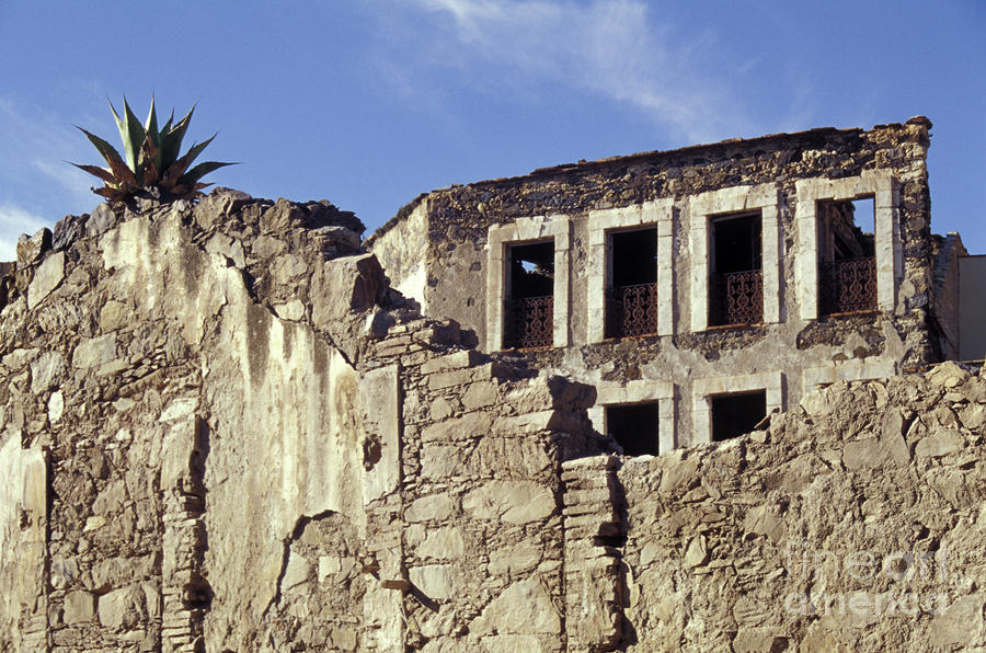 RUINED WALL Real de Catorce Mexico Photograph by John  Mitchell