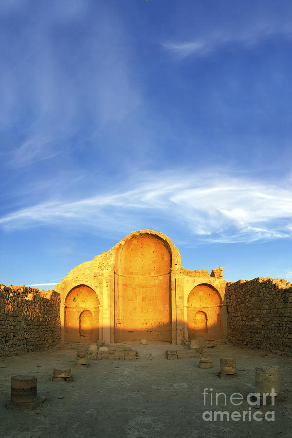 Byzantine Photograph - Ruins of Shivta Byzantine Church by Nir Ben-Yosef