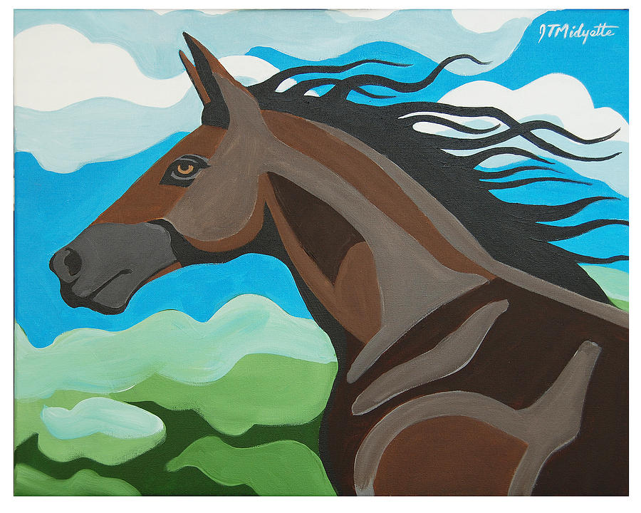 Running Horse Painting by Tommy Midyette
