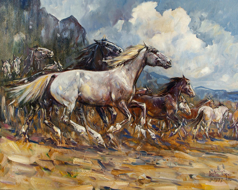 Running in the canyon Painting by Leslie Cope - Fine Art America