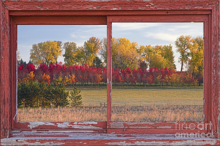 Rural Country Autumn Scenic Window View Photograph