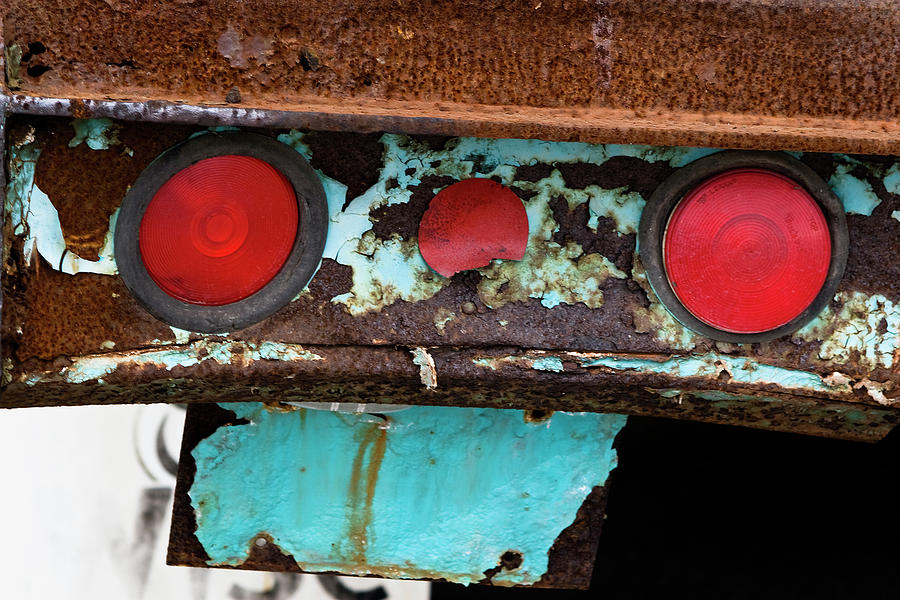 Rusted Blue Taillight Photograph by Lorraine Devon Wilke