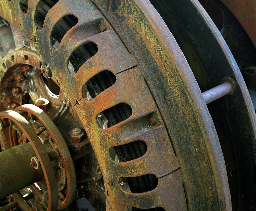 Rusted Wheel In Color Photograph by Lorraine Devon Wilke