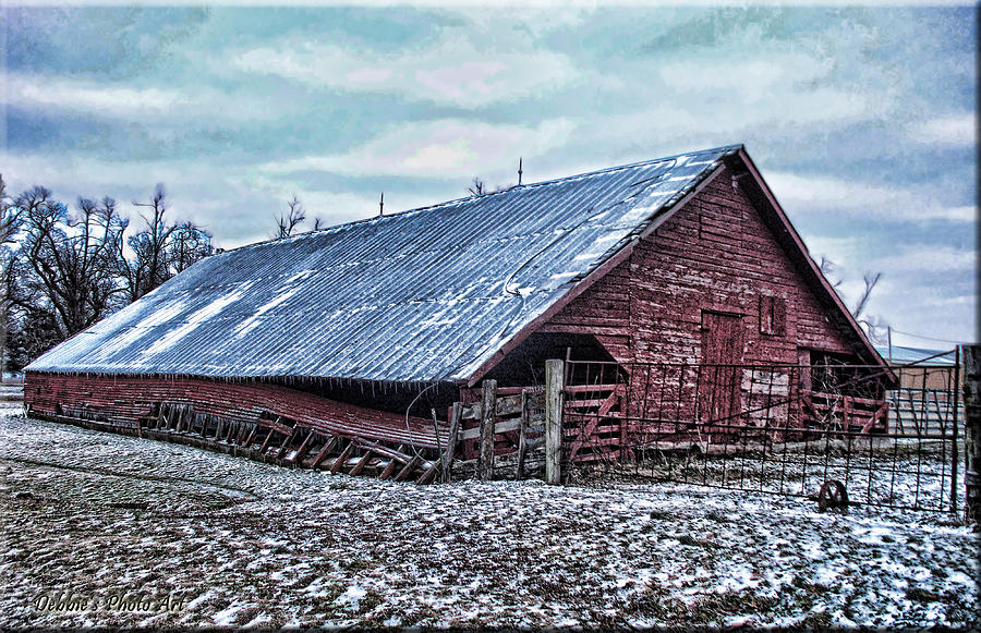 Rustic Red Winter Barn Photograph by Debbie Portwood - Fine Art America