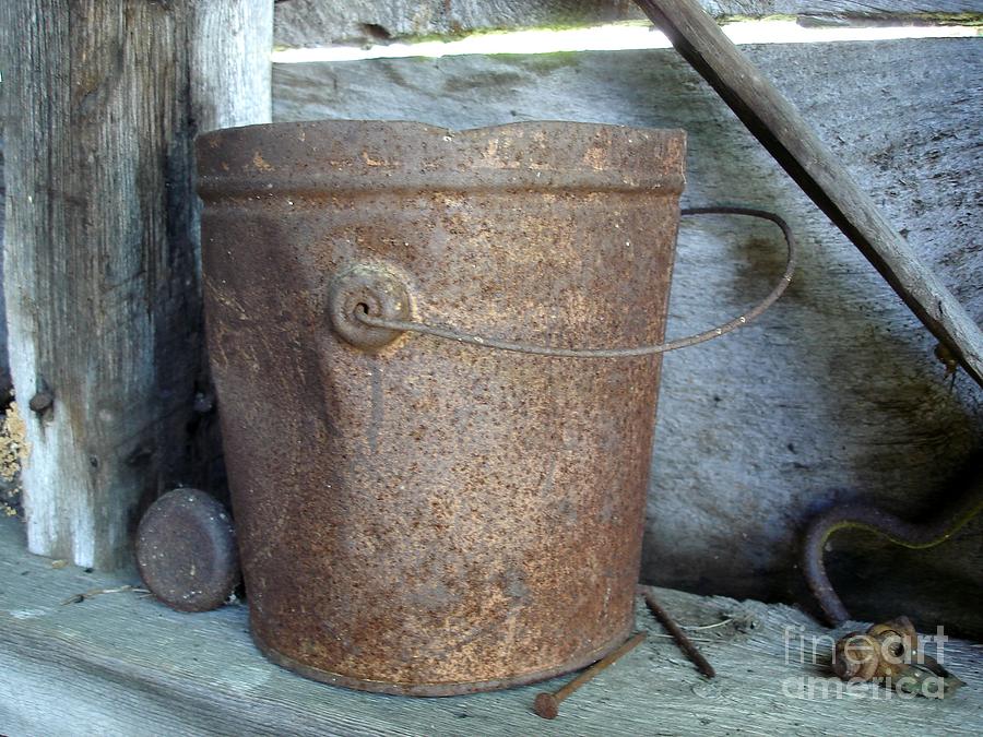 Rusty Bucket Photograph by Kerri Mortenson