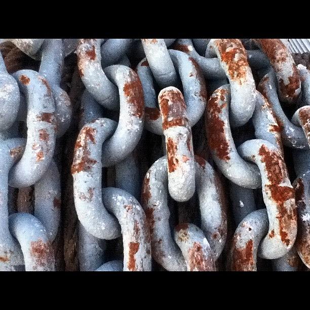 Chain Photograph - Rusty Chains. My Mom Thought It Was by Brookiee 