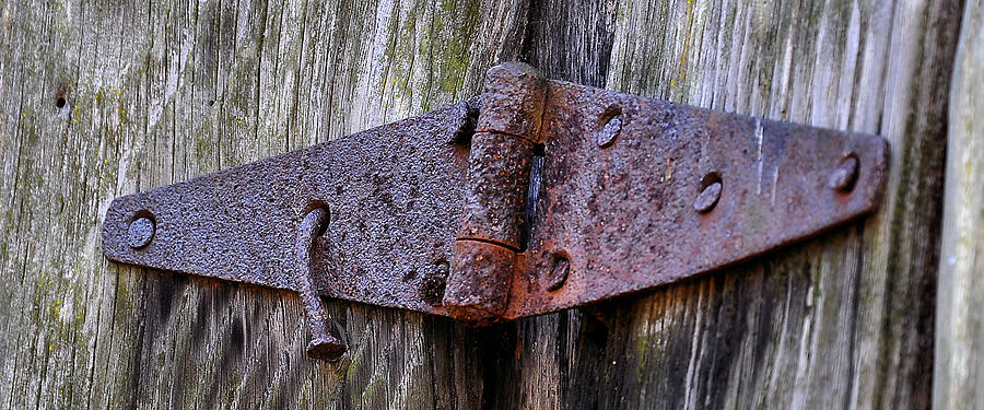 Vintage Photograph - Rusty Hinge by Todd Hostetter