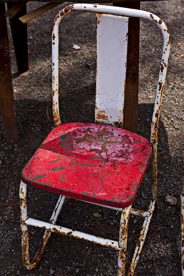 Still Life Photograph - Rusty Metal Chair by Garry Gay