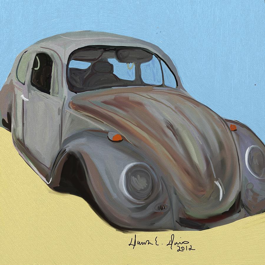 Rusty V.W. Bug Painting by Dawn Davis | Fine Art America