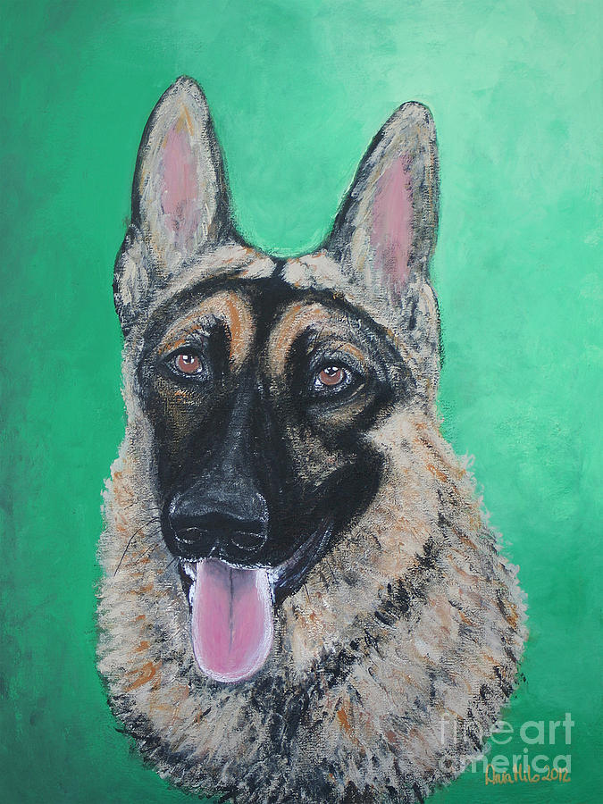 Rylee GSD Painting by Ania M Milo