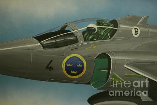 Saab Painting - Saab Viggen by Rich Holden