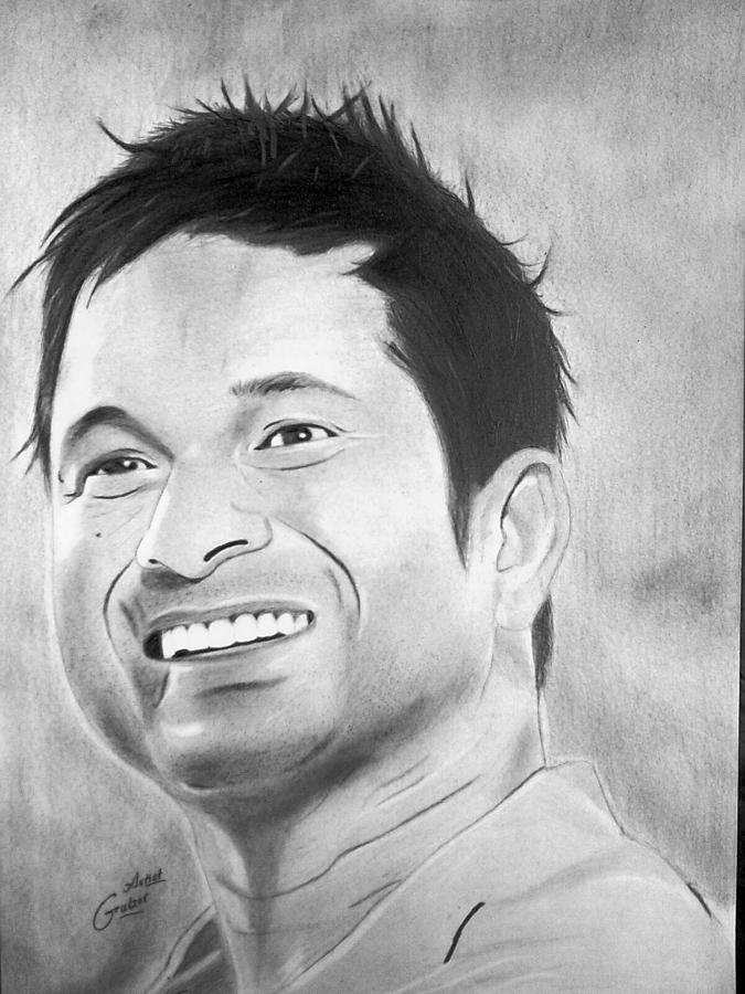 Sachin Tendulkar Painting by Gulzar Rai - Fine Art America