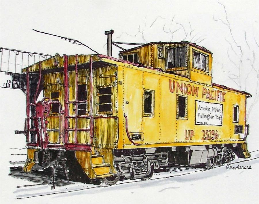Sacramento Caboose Painting by Terry Banderas