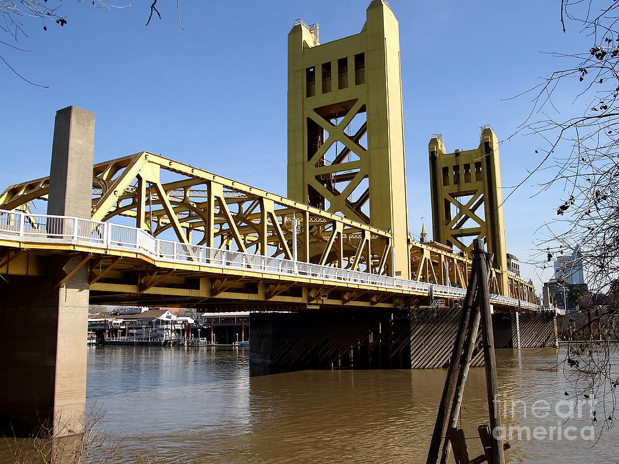 Sacramento California Tower Bridge Crossing The Sacramento Delta River . 7D11454 Photograph by Wingsdomain Art and Photography