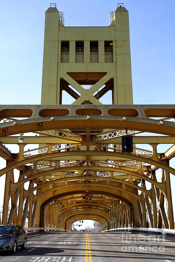 Sacramento California Tower Bridge Crossing The Sacramento Delta River . 7D11570 Photograph by Wingsdomain Art and Photography