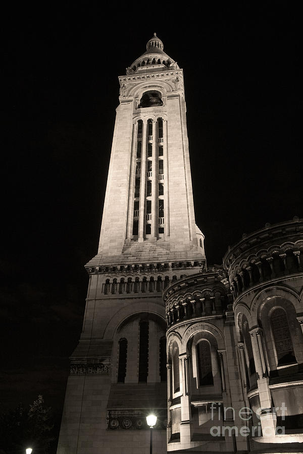 Sacre Coeur bell tower by night I Photograph by Fabrizio Ruggeri