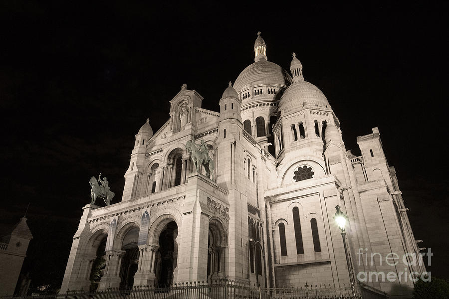 Sacre Coeur by night I Photograph by Fabrizio Ruggeri