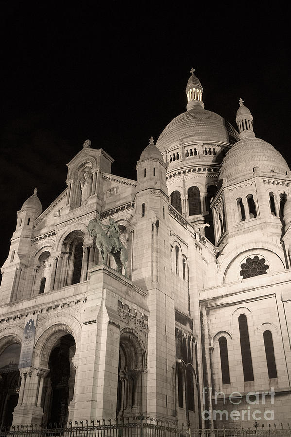 Sacre Coeur by night II Photograph by Fabrizio Ruggeri