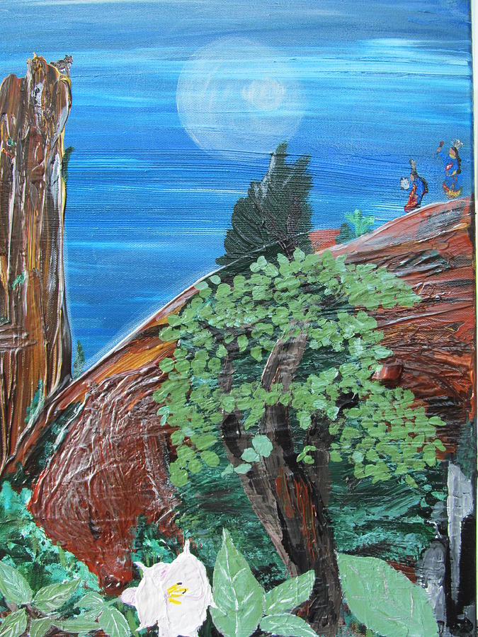Sacred Moon Painting by Susan Voidets