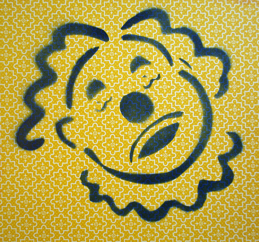 Sad Clown On Yellow Painting by Patricia Arroyo