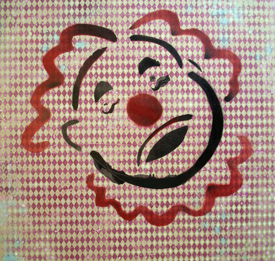 Sad Clown with Checkers Painting by Patricia Arroyo
