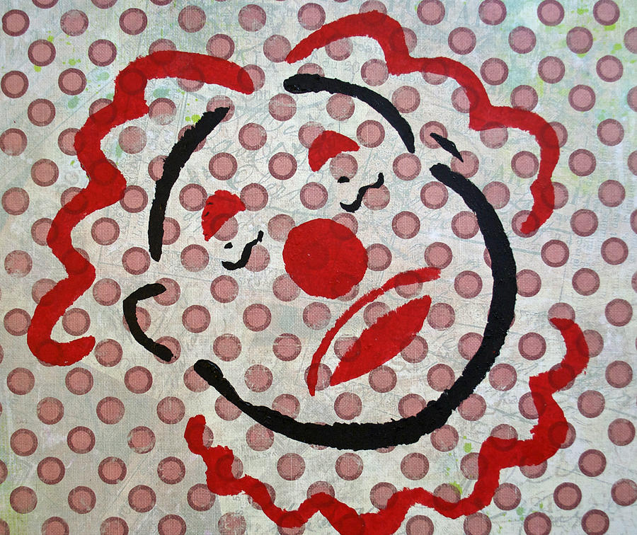 Sad Clown with Polka Dots Painting by Patricia Arroyo