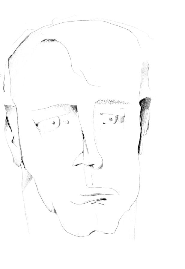 Sad Face Drawing by Hans Kaiser