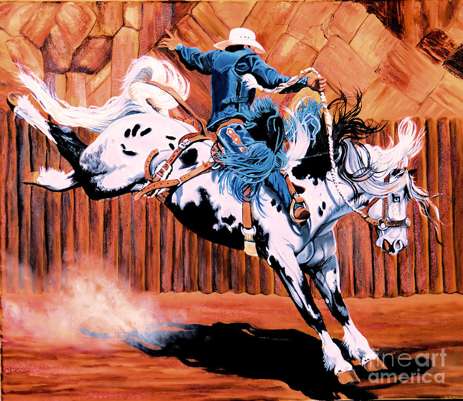Horse Painting - Saddle Bronc by Cheryl Poland